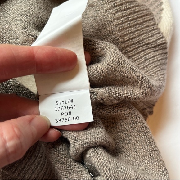 NWT PRANA Cream Brown Cowl Neck Frosted Pine Sweater Geometric Pattern Size M - Picture 11 of 12